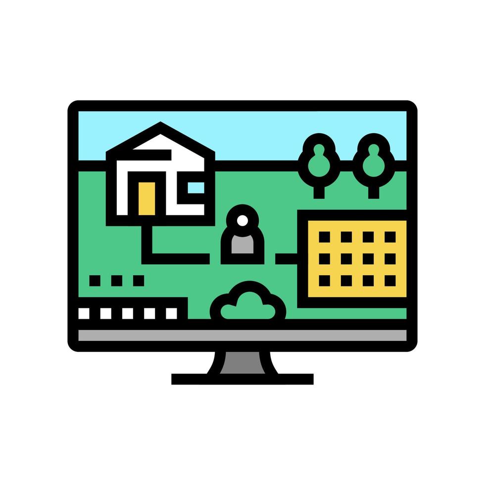 simulation video game color icon vector illustration