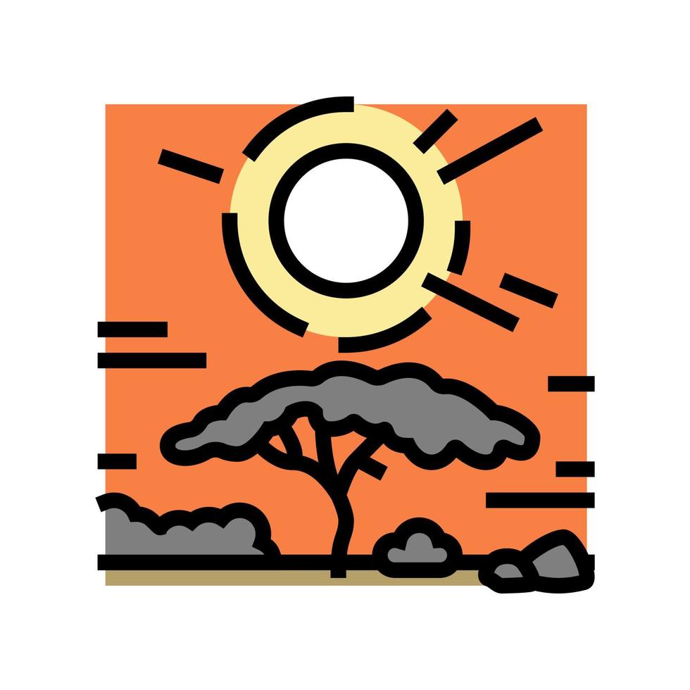 sunset african color icon vector illustration