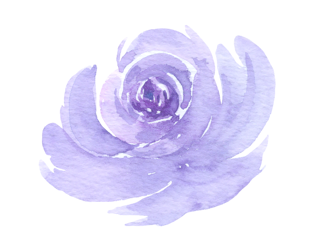 Violet Flower watercolor wedding flower png