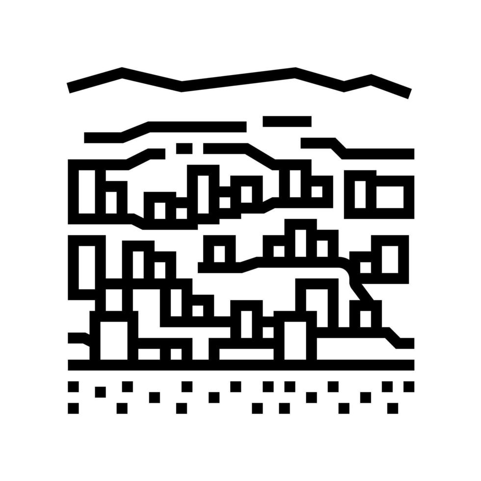 ilustración de vector de icono de línea de ciudad de bandiagara