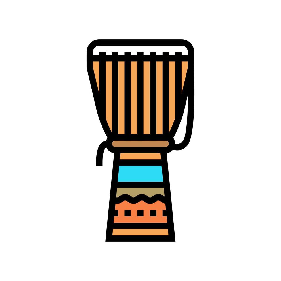 drum africa traditional musician instrument color icon vector illustration