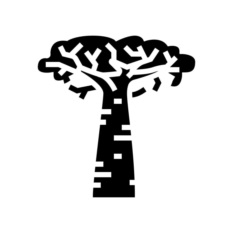 baobab áfrica árbol glifo icono vector ilustración