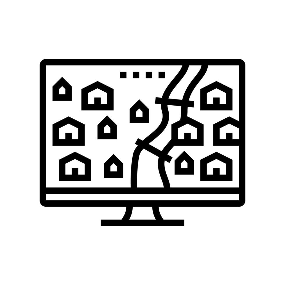 strategy video game line icon vector illustration