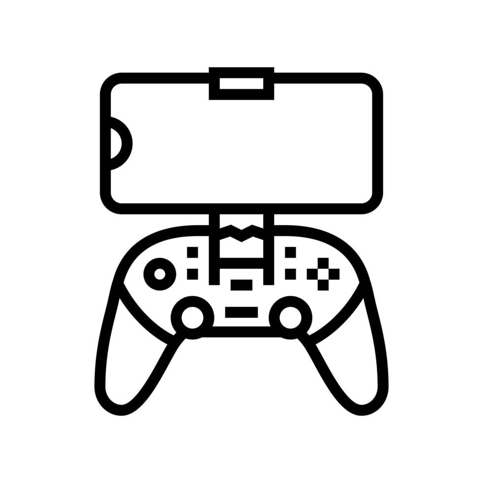 gamepad controller for phone line icon vector illustration
