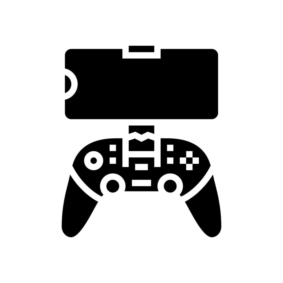 gamepad controller for phone glyph icon vector illustration