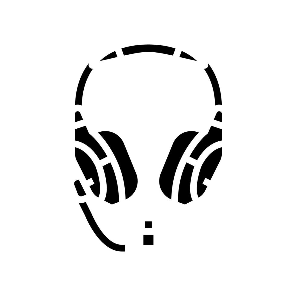 Ilustración de vector de icono de glifo de juego de video inalámbrico de auriculares