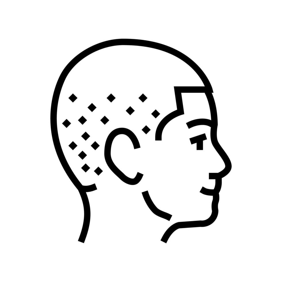 ilustración de vector de icono de línea de estilo de pelo corto
