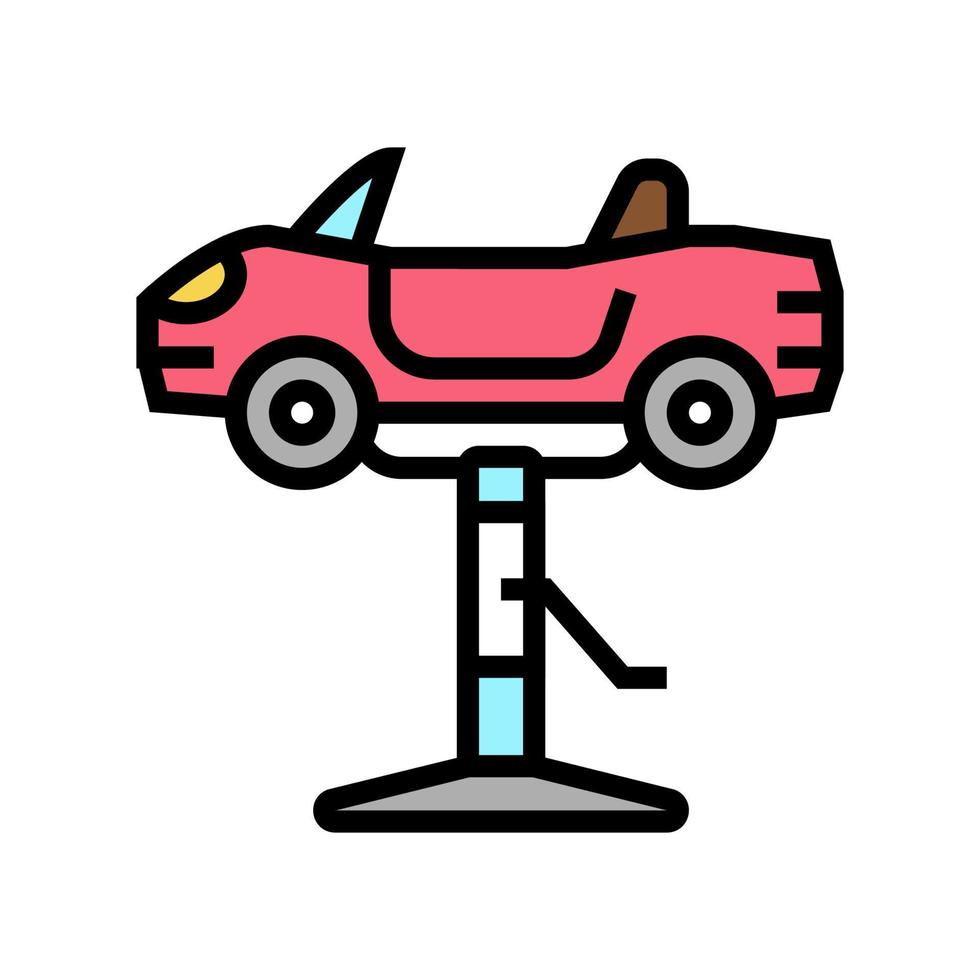 kid haircut chair car color icon vector illustration