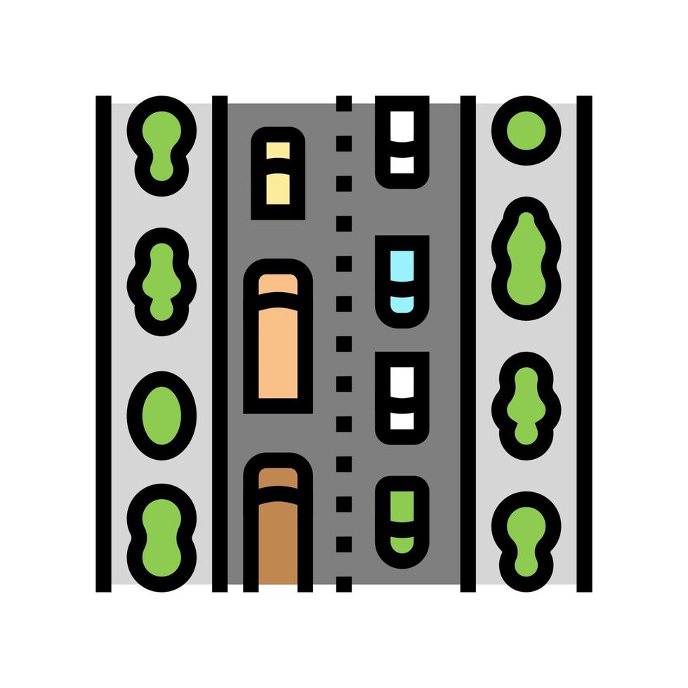 avenue city color icon vector illustration