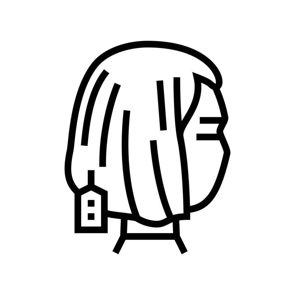 wig procedure line icon vector illustration