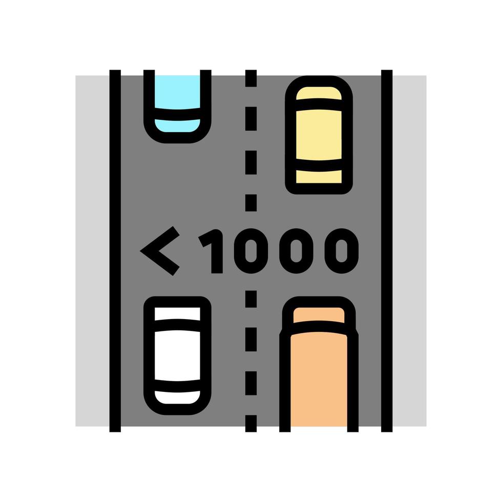 ilustración de vector de icono de color de carretera de tráfico medio