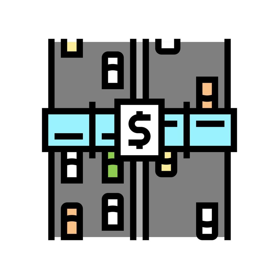 ilustración de vector de icono de color de carretera de peaje