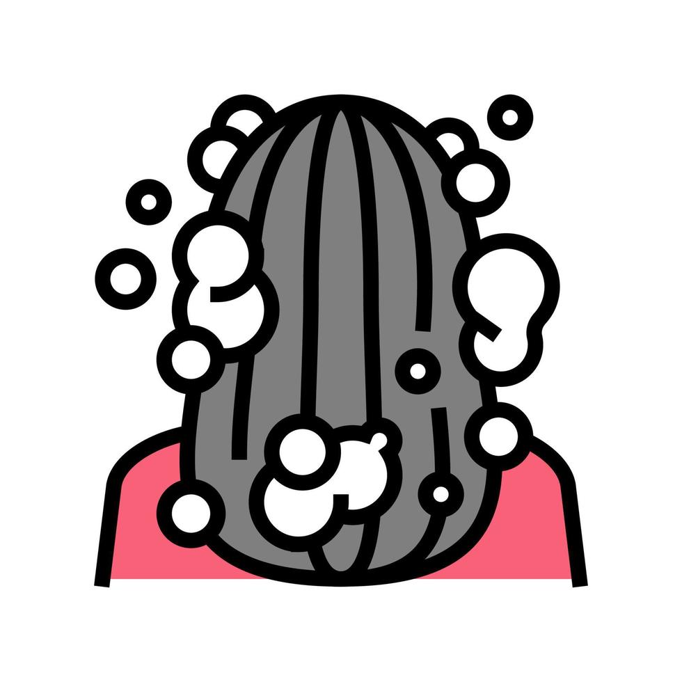 corte de pelo con ilustración de vector de icono de color de lavado