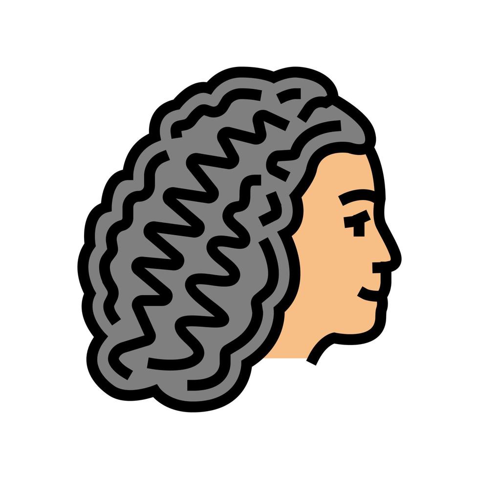 curls hairstyle color icon vector illustration