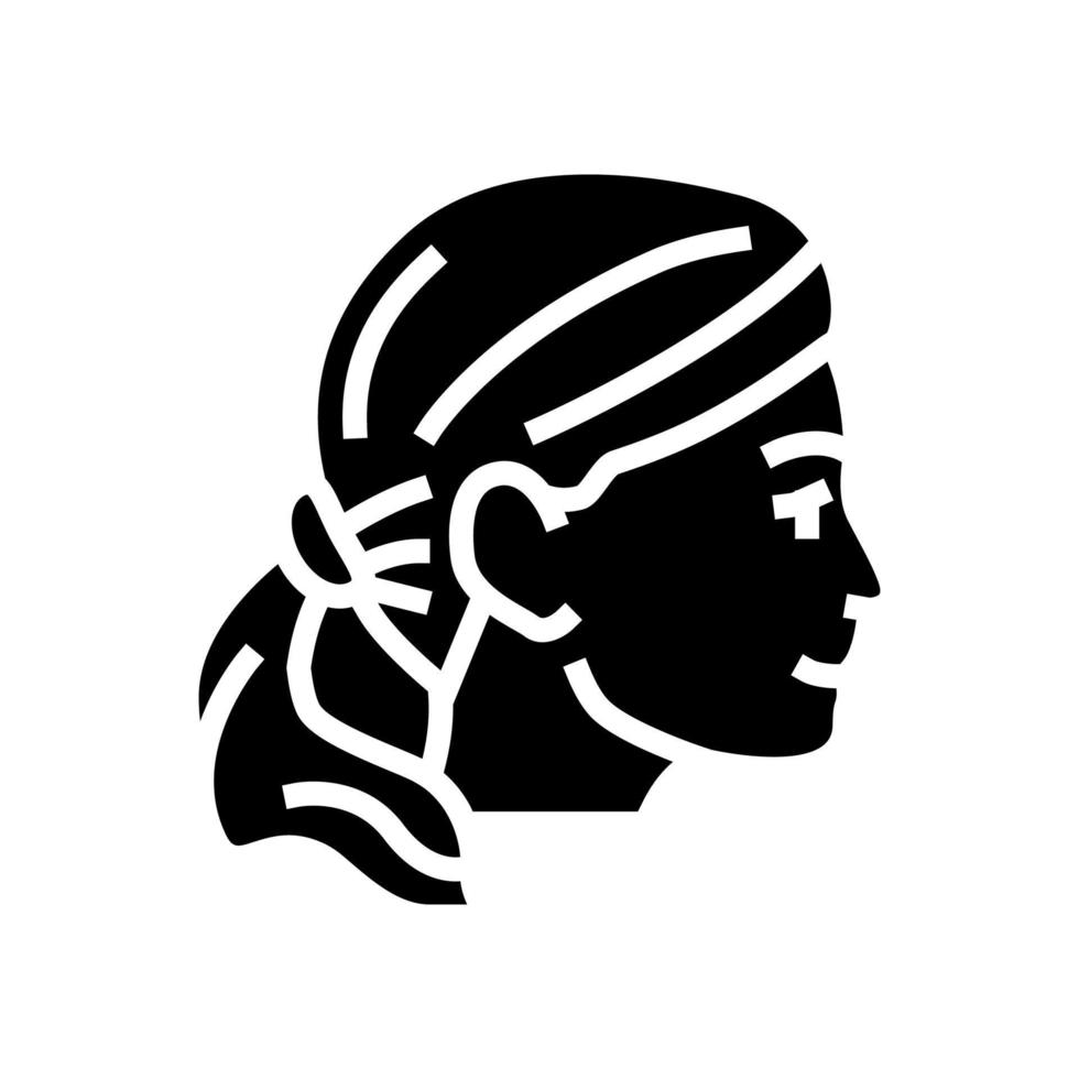 Ilustración de vector de icono de glifo de peinado rubio