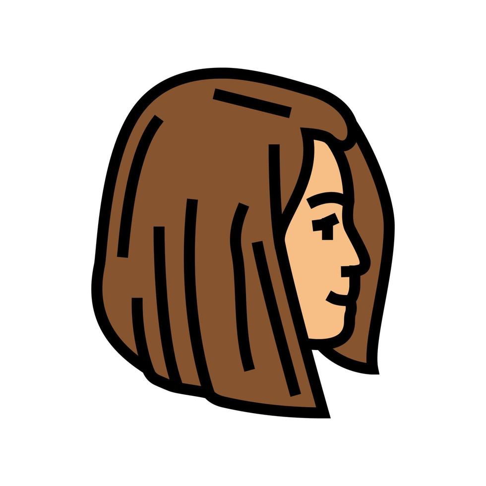 Ilustración de vector de icono de color de peinado bob romo