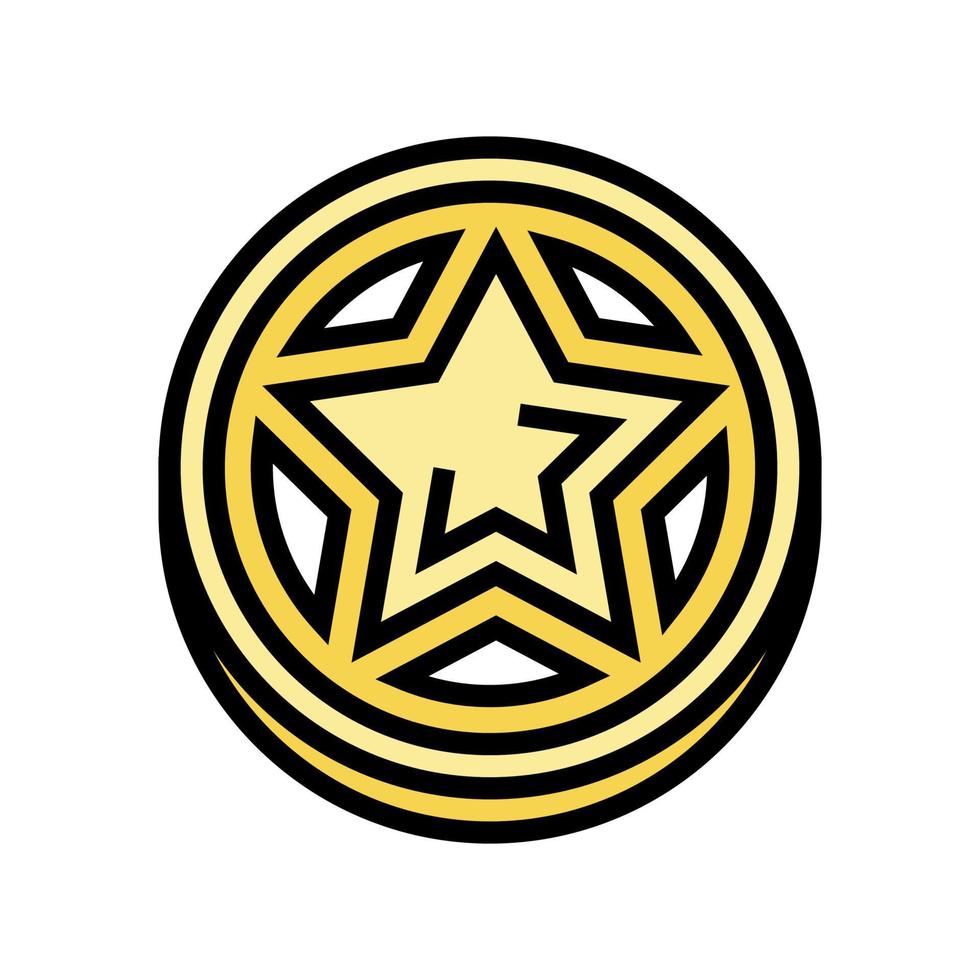 golden star game award color icon vector illustration