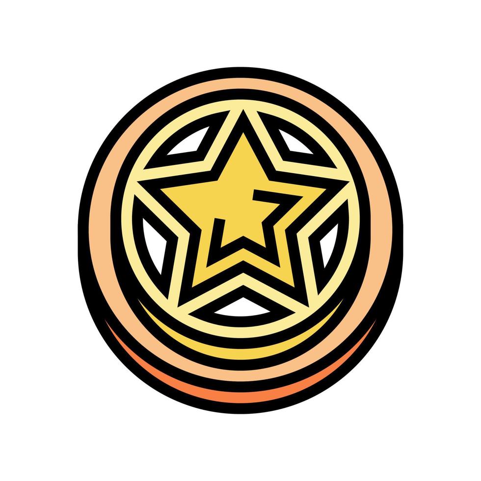 star game achievement medal color icon vector illustration