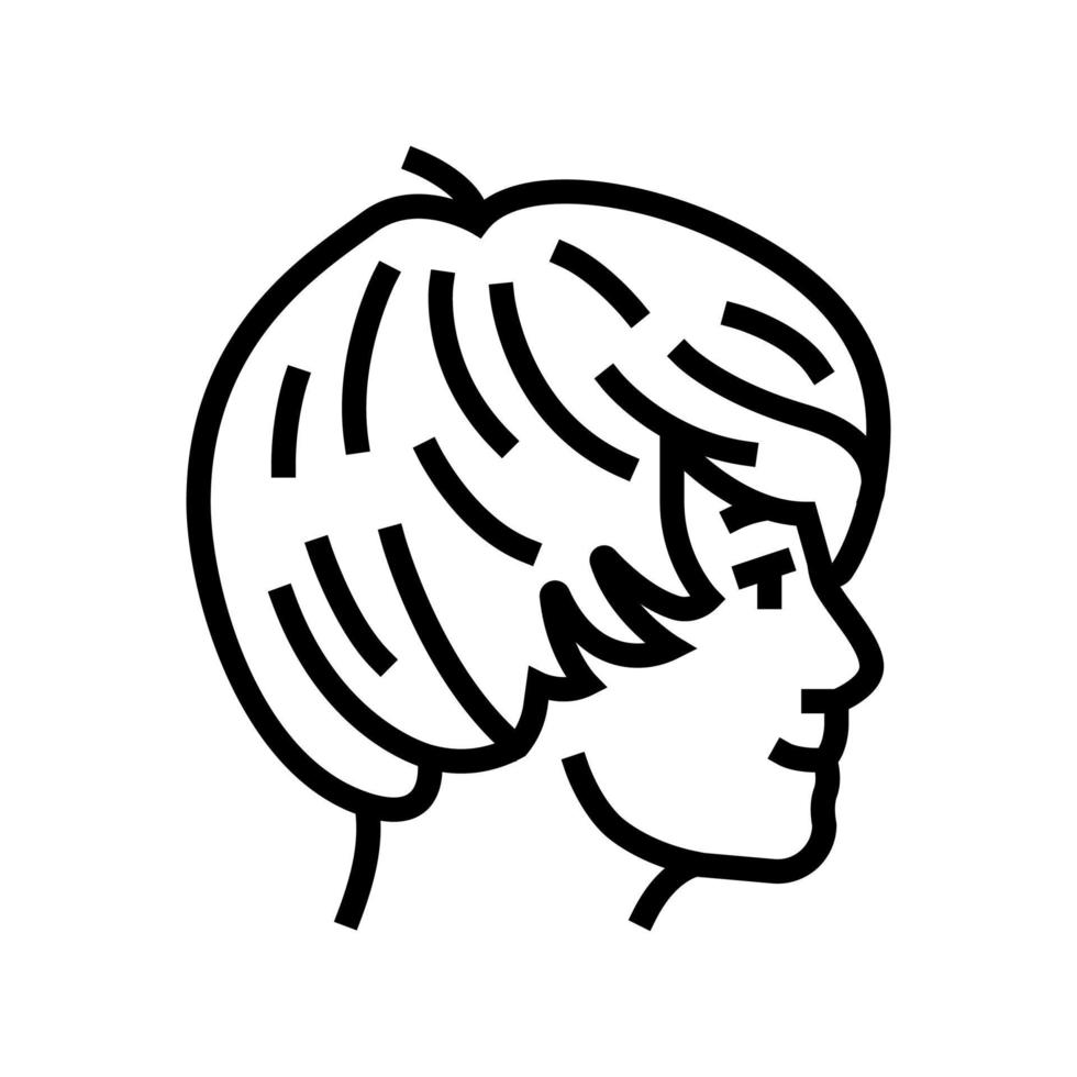 niño adolescente peinado línea icono vector ilustración