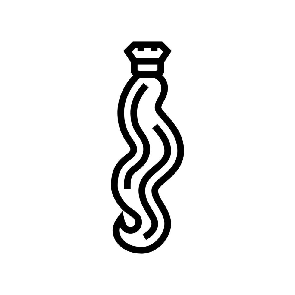 ilustración de vector de icono de línea de accesorio de pelo rizado