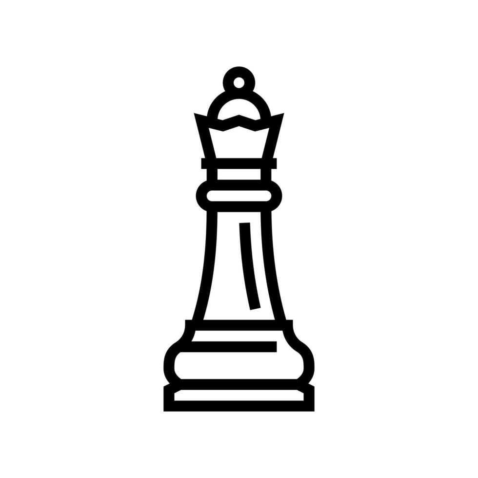 queen chess line icon vector illustration