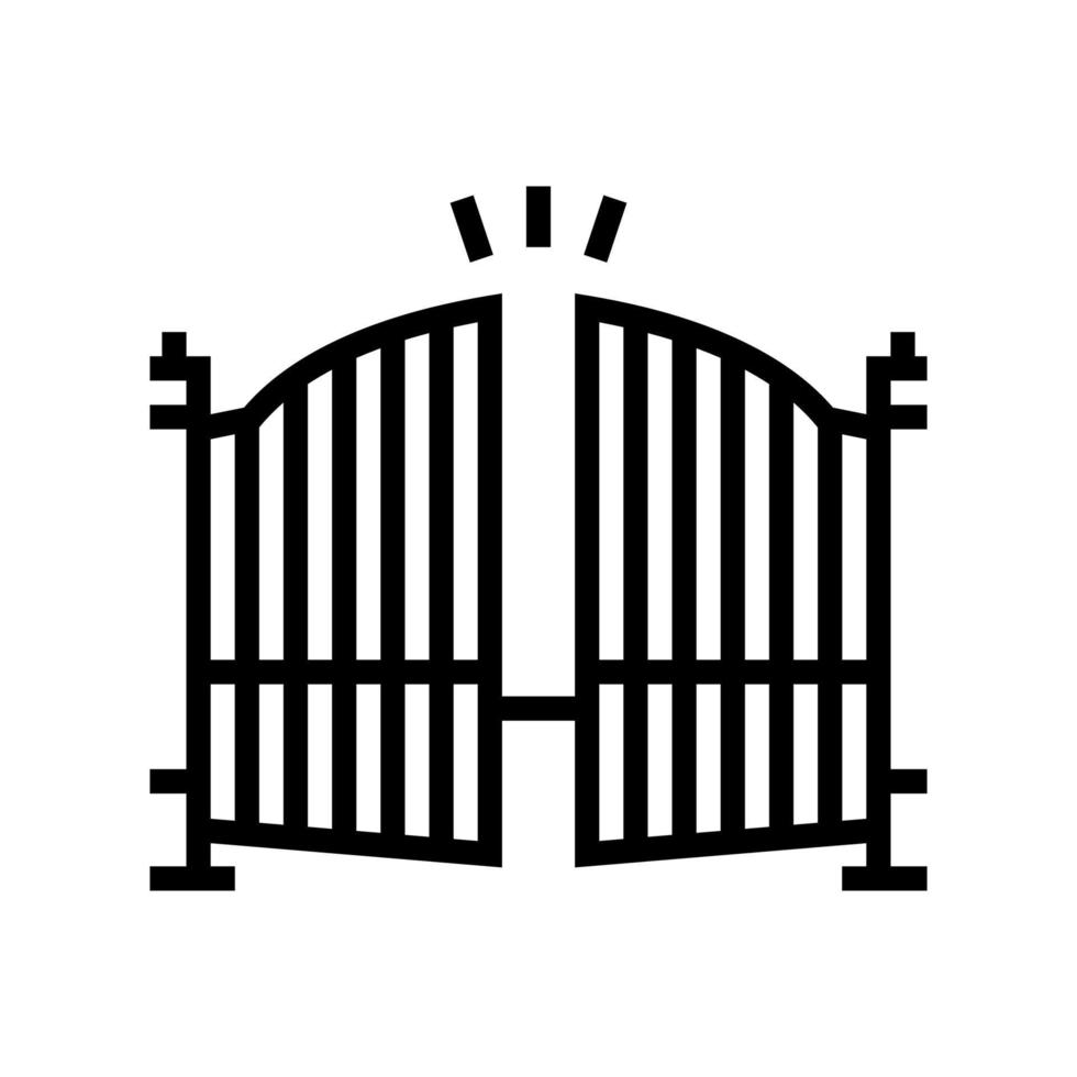 automatic gate line icon vector illustration