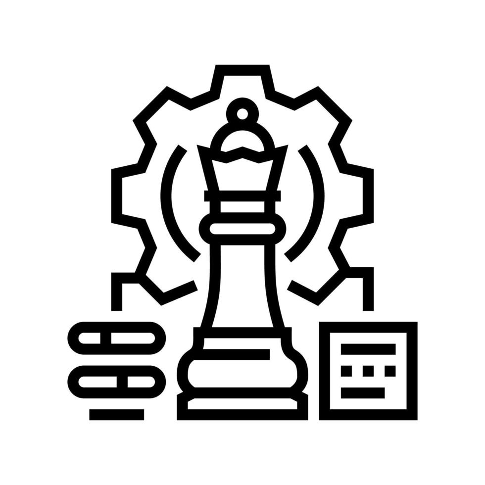 strategic game and business line icon vector illustration