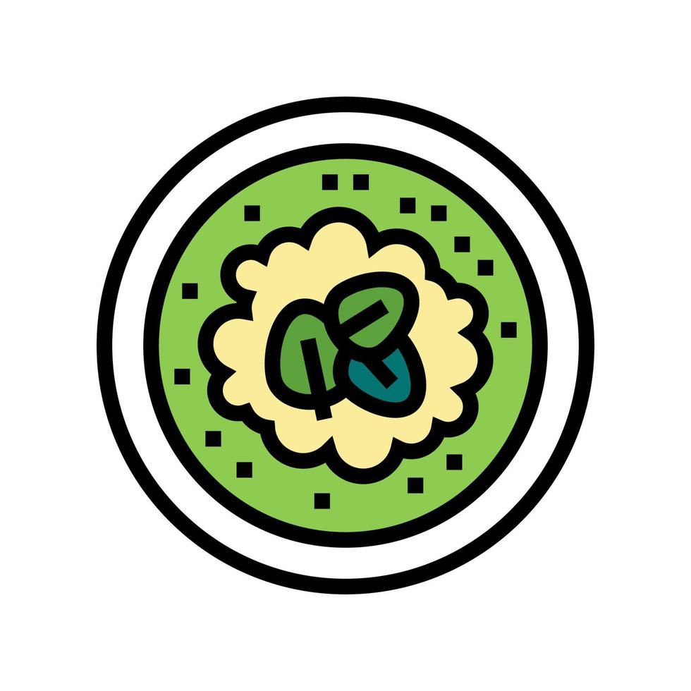 soup with spinach ingredient color icon vector illustration