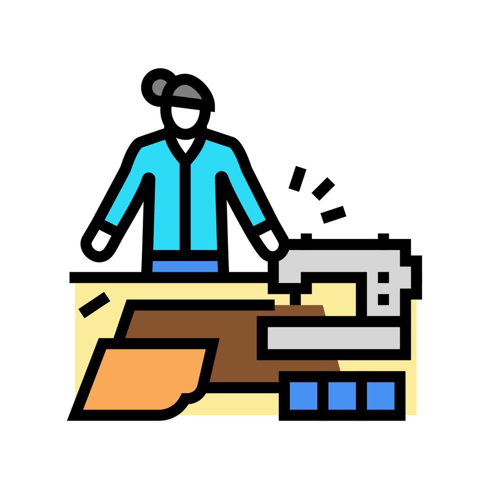 sew craft occupation color icon vector illustration