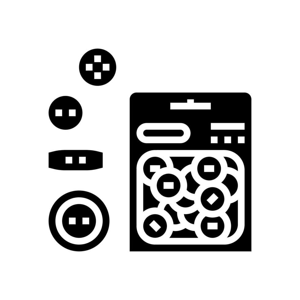 button set glyph icon vector illustration