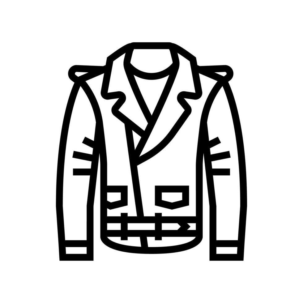 chaqueta de cuero ropa línea icono vector ilustración