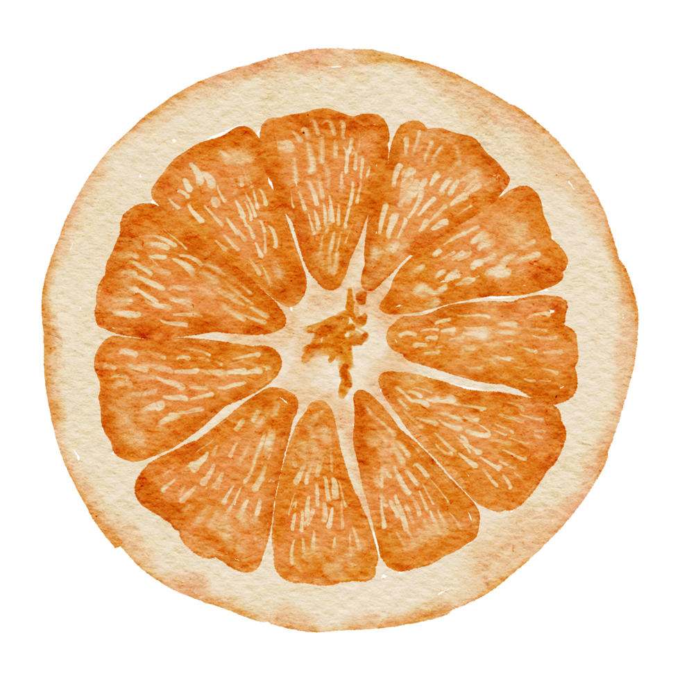 elemento acuarela naranja png