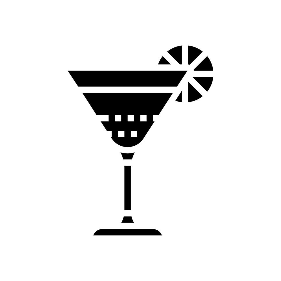 cocktail lemon ingredient glyph icon vector illustration