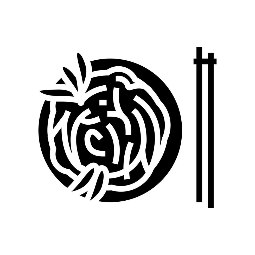 ilustración de vector de icono de glifo de pasta china
