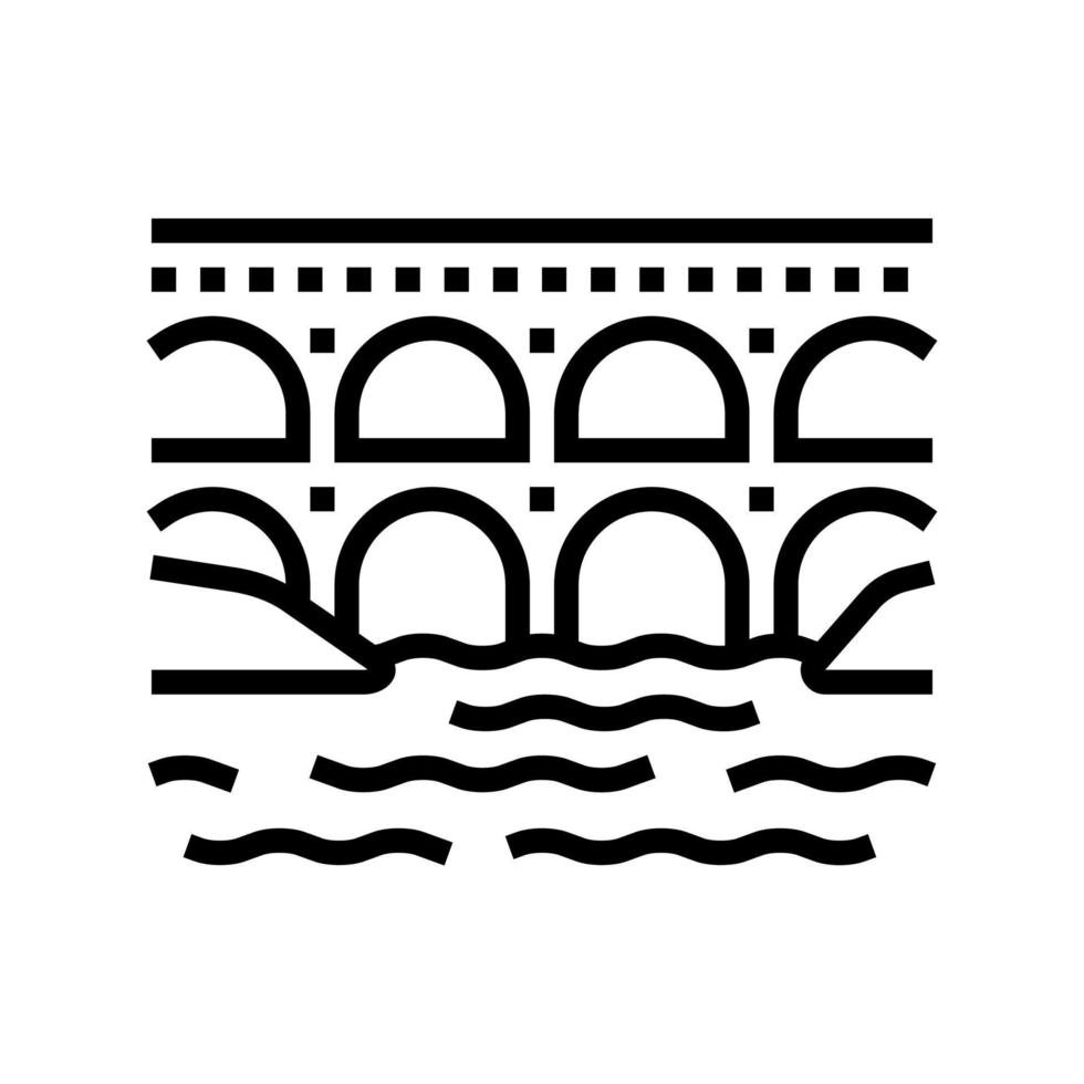 aqueduct construction line icon vector illustration