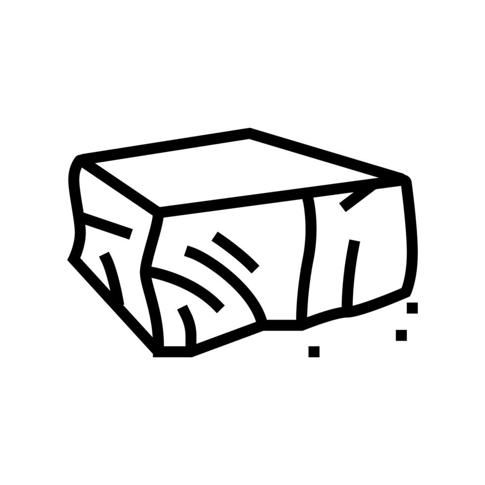 bloque chocolate línea icono vector ilustración