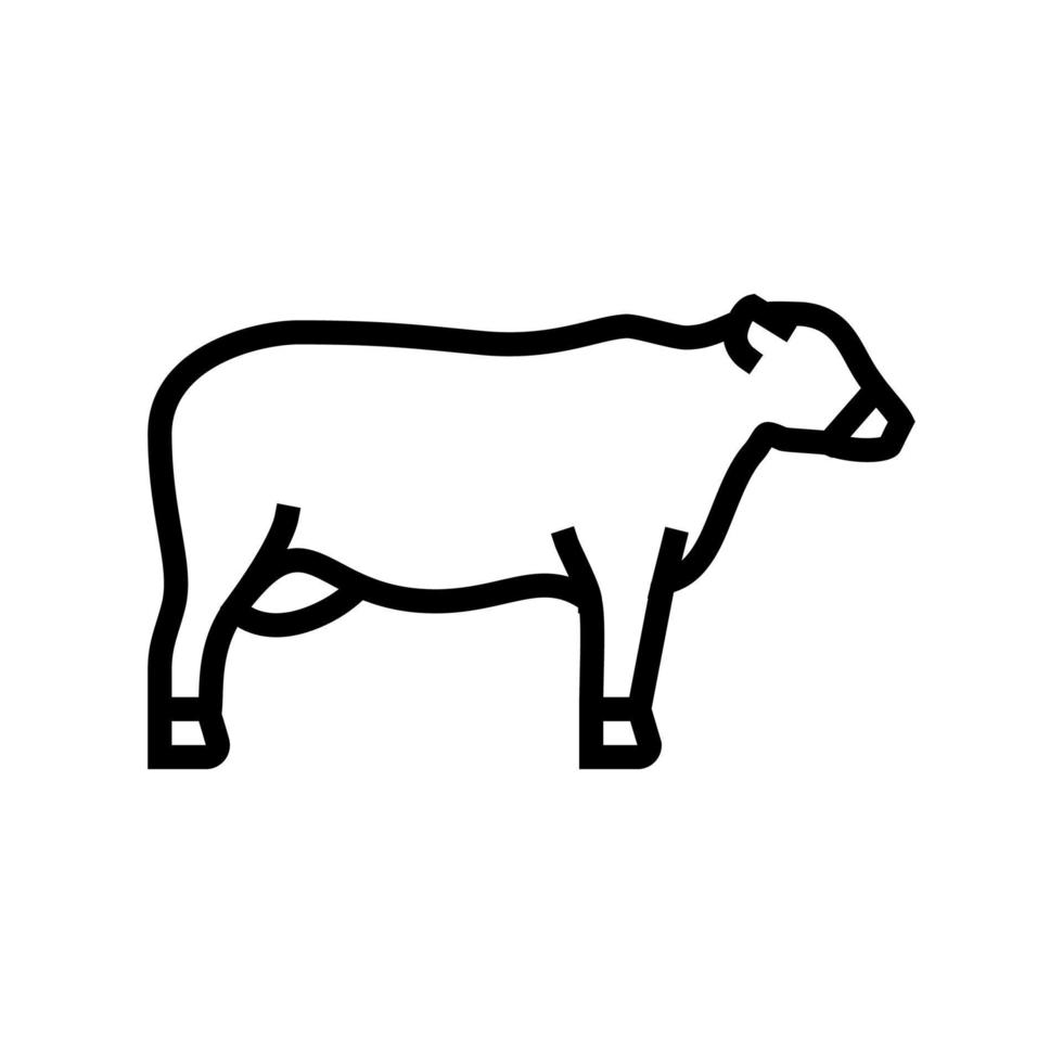 ilustración de vector de icono de línea de carne de ganado