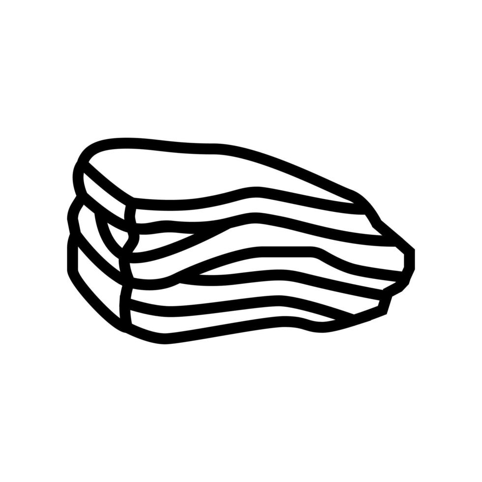 ilustración de vector de icono de línea de carne de res de tocino