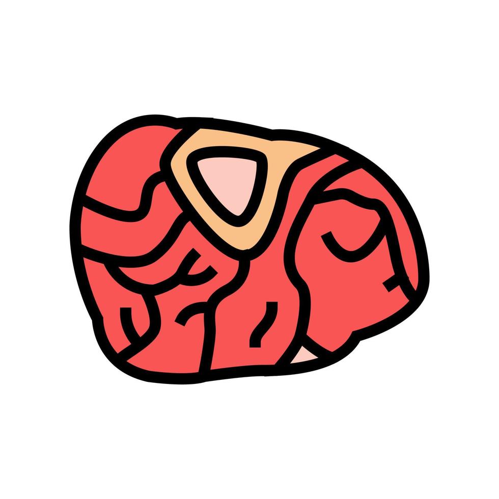 Ilustración de vector de icono de color de carne de res