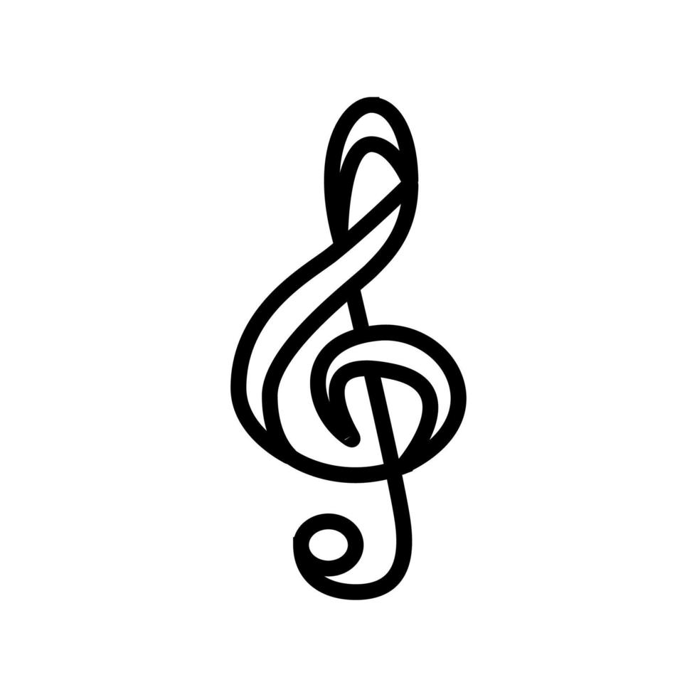 clef music line icon vector illustration