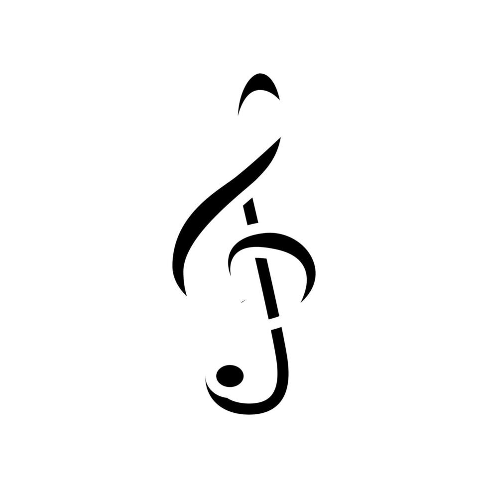 ilustración de vector de icono de glifo de música clave