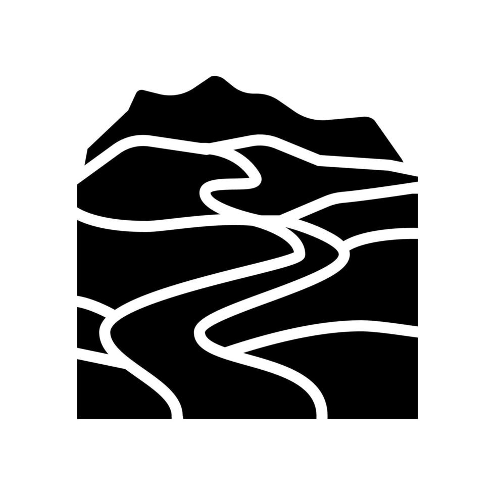fuente de ilustración de vector de icono de glifo de río