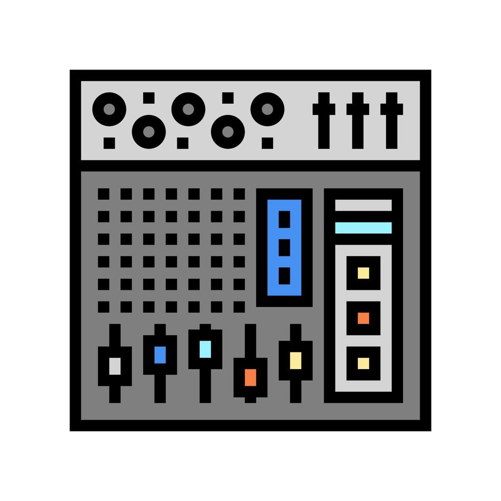 Ilustración de vector de icono de color de equipo electrónico mezclador