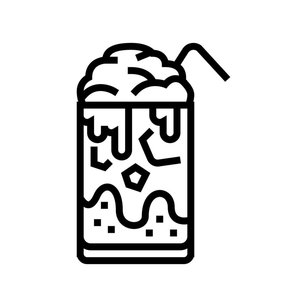 ice chocolate line icon vector illustration