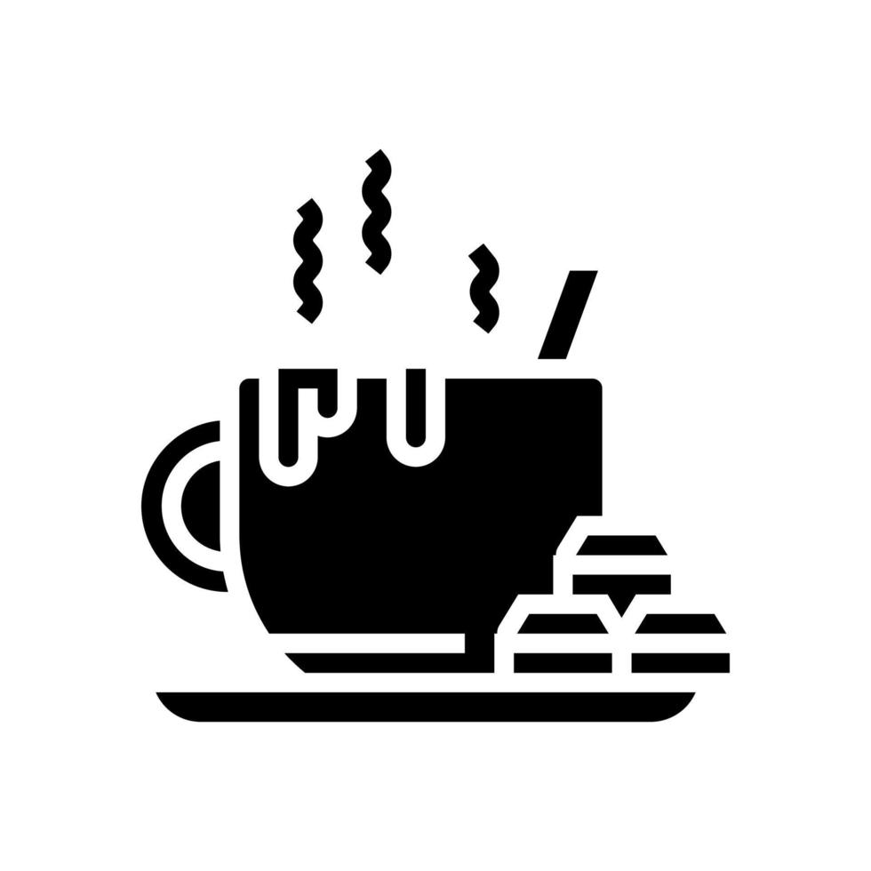 café chocolate glifo icono vector ilustración