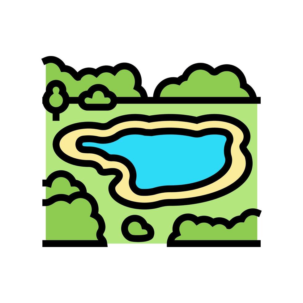 lago naturaleza color icono vector ilustración