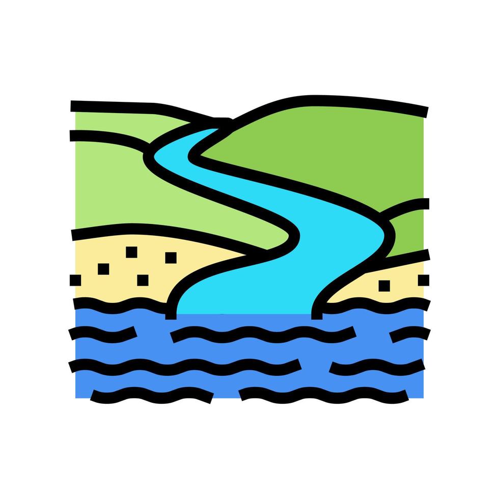 río boca color icono vector ilustración