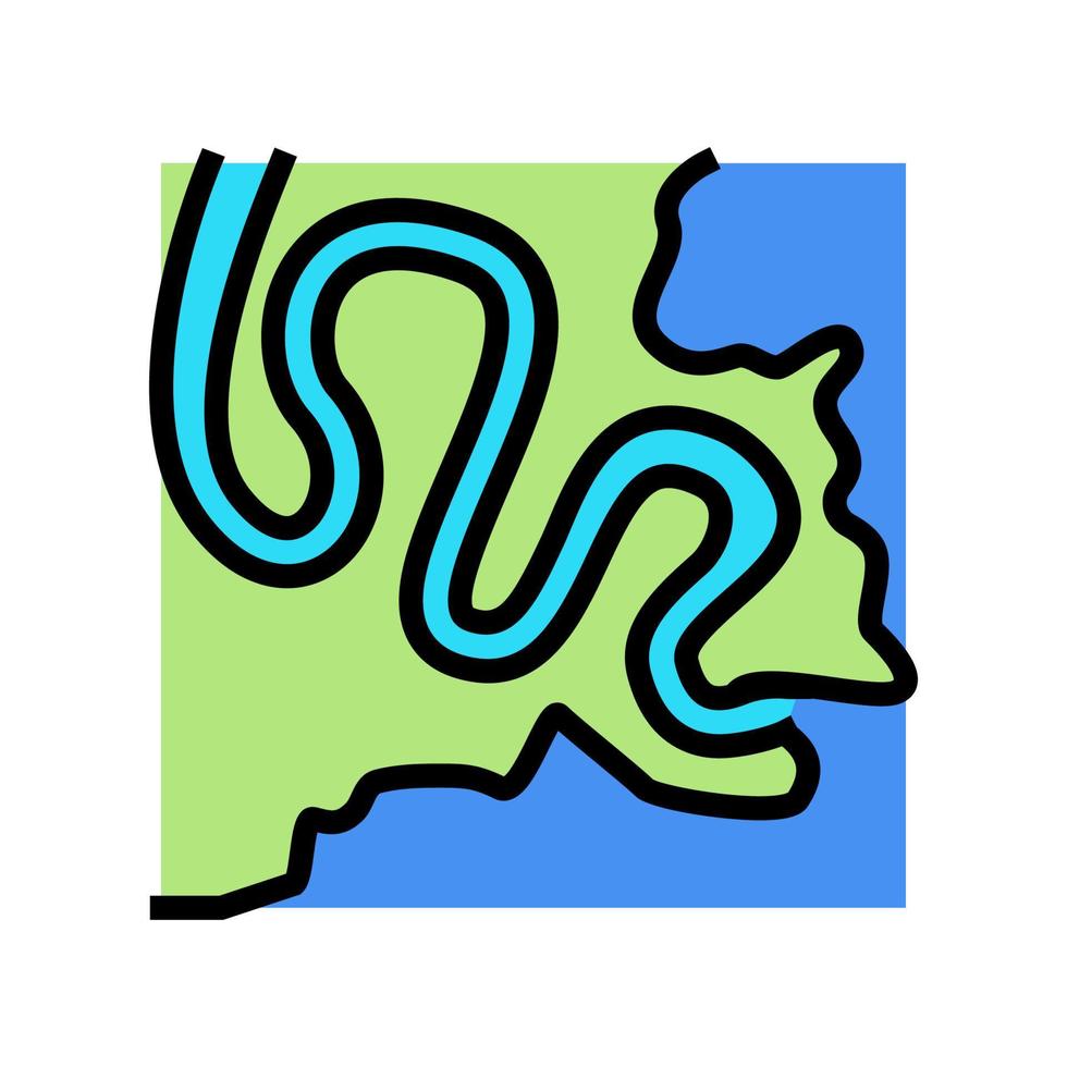 meandering river color icon vector illustration