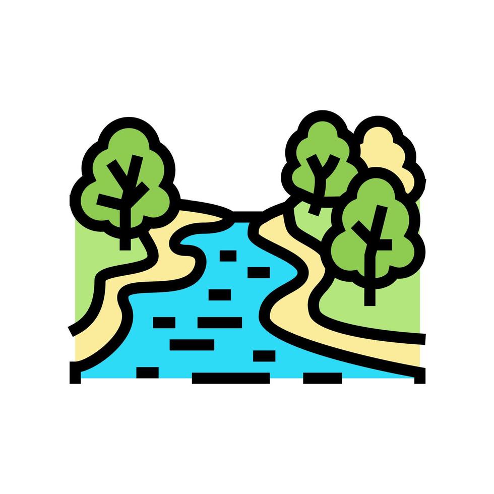 río naturaleza color icono vector ilustración