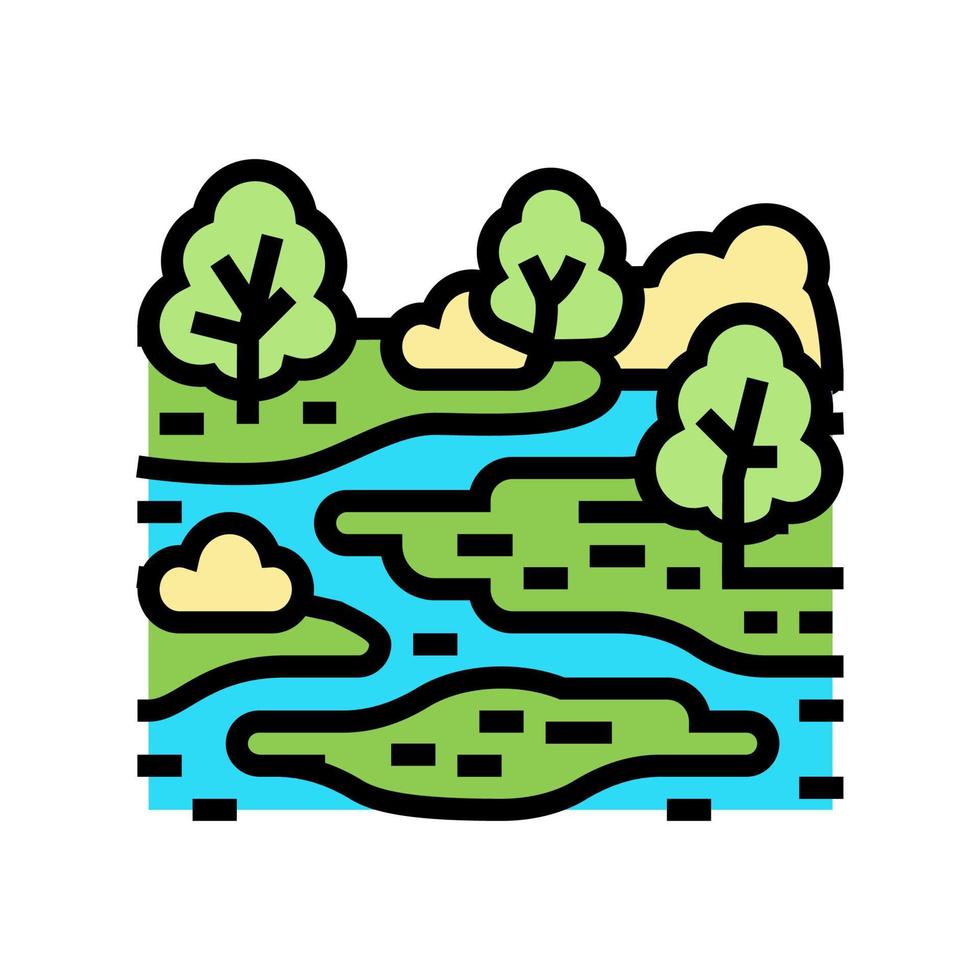 pantano naturaleza color icono vector ilustración